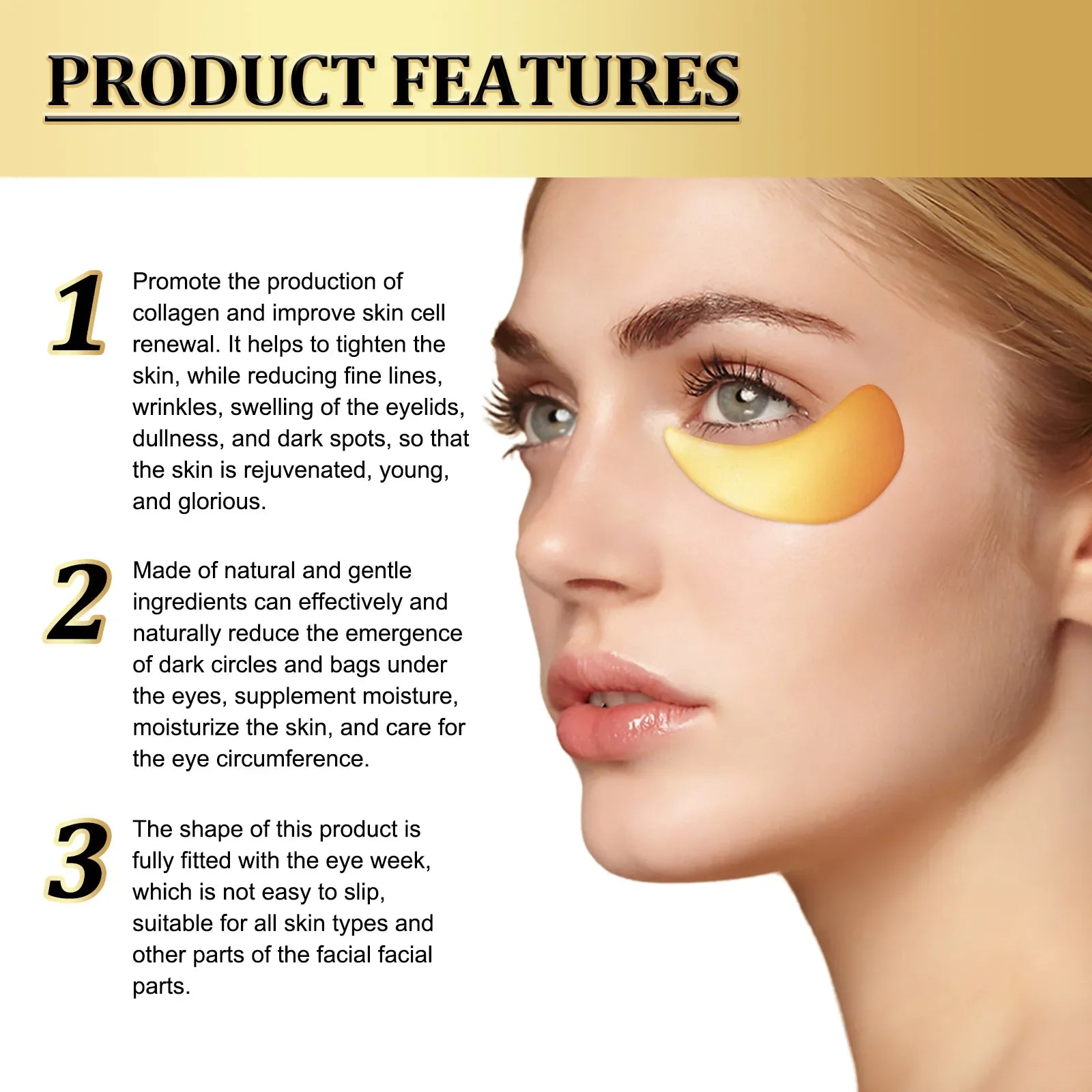 JAYSUING - Collagen Eye Mask Gold Snail Anti Wrinkle Eye Patches Radial Cosmetics