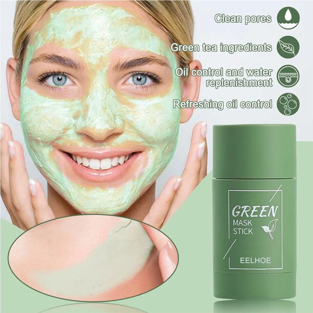 Eelhoe - 1PC Green Tea Mask Stick Purifying Clay Oil Control Cleansing Mask Radial Cosmetics