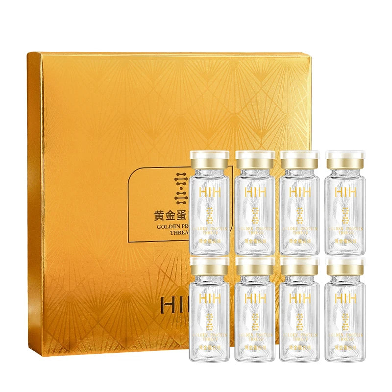 HIH - Face Lift Collagen Thread Set Facial Tensioners Threads 24K Gold Protein Line Absorbable Anti-wrinkle Serum Korean Cosmetics Radial Cosmetics